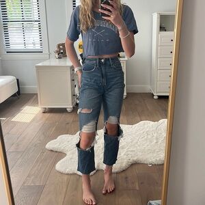 hollister curvy vintage straight jeans - size 23 - medium wash